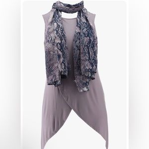 G Giuliana EcoLuxe Drama Tank Scarf Smoky Plum L